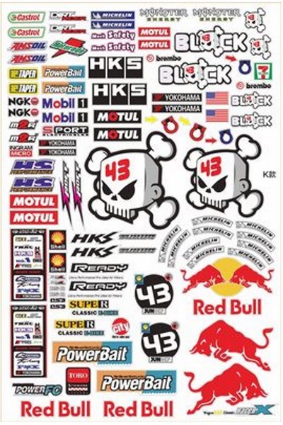 Planet-RC Sticker Set Typ 16 - Aufkleber Set - 270x190mm