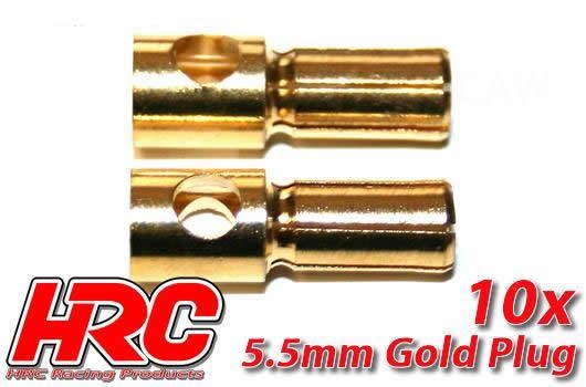HRC90055M Stecker Gold 5.5mm männchen (10 Stk)