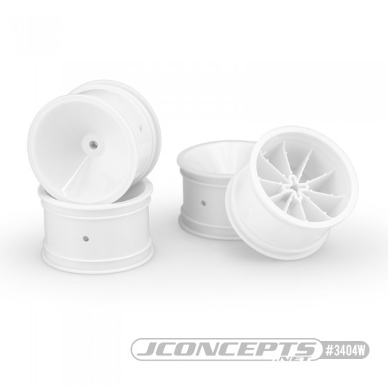 JConcepts Mono - RC10, RC10B2, RC10B3 2.2" rear wheel (white) - 4pc Buggy Felgen Hinten