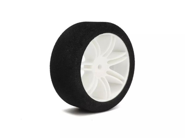 HOTRACE 1/10 Verbrenner-Onroad Moosgummi-Reifen Härte 37° Felgen weiss hinten 64mm (2)