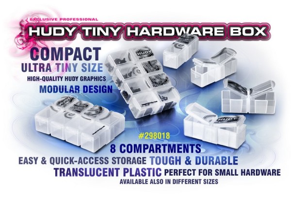 298018 Hudy TINY Kleinteilebox mit 8 Fächern