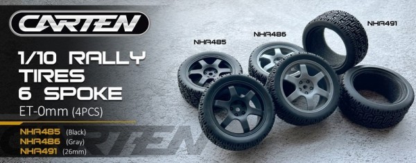 NHA485 CARTEN TC Rally Rädersatz 6-Speichen ET-0mm
