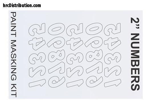 XM011L XXX Main Spray Maske - 2" Reverse Numbers Lackierschablone