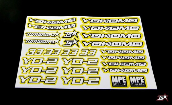 ToniSport Yokomo YD-2 Precut Sticker Sheet - Yello