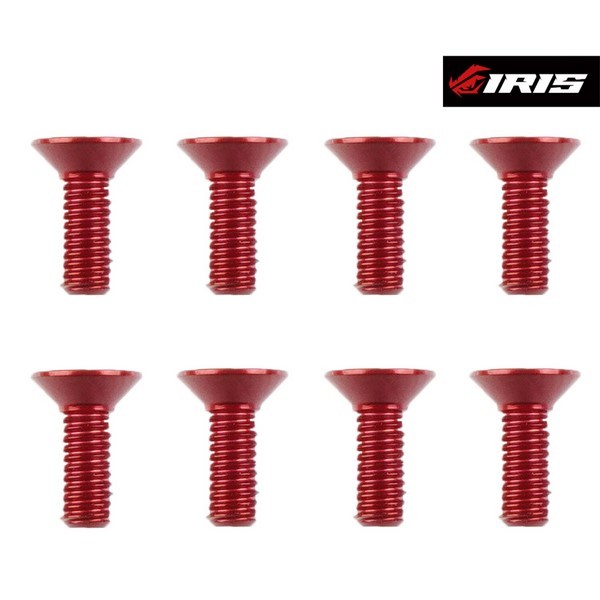 75024 Iris M3x8mm Aluminium Flat Head Screws Red