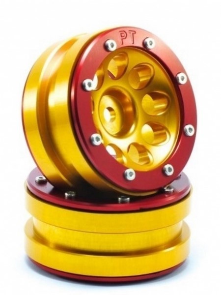 Absima Beadlock Wheels PT-Ecohole Gold/Rot 1.9