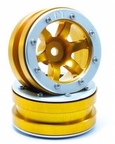 Absima Beadlock Wheels PT-Wave Gold/Silber 1.9
