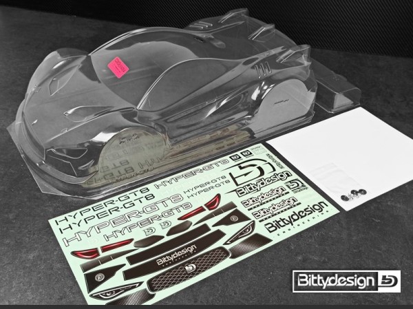 Bittydesign HYPER-GT8 1/8 GT Karosserie (325mm) (Unlackiert)
