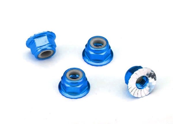 1747R Traxxas Nuts Alu flanged serrated 4mm - M4 Mutter
