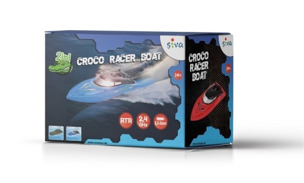 SIVA TOYS Croco Racer Boat 2in1 2.4 GHz RTR blau Boot Schiff Rennboot