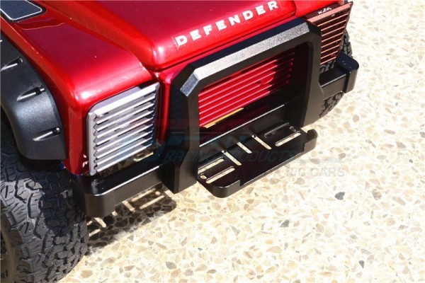 GPM ALU Bumper Vorne Schwarz mit Brush Guard Traxxas TRX-4 Landrover Defender