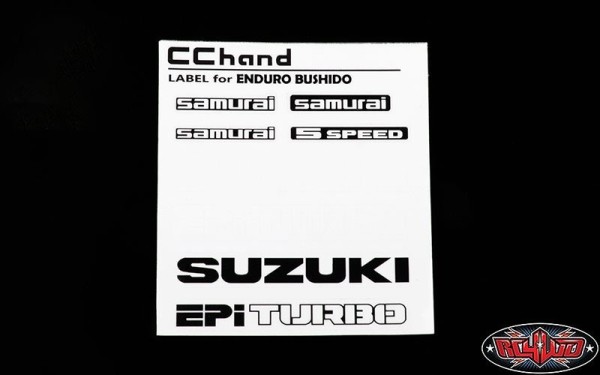 RC4WD Aufkleber Decal Sheet Enduro Bushido