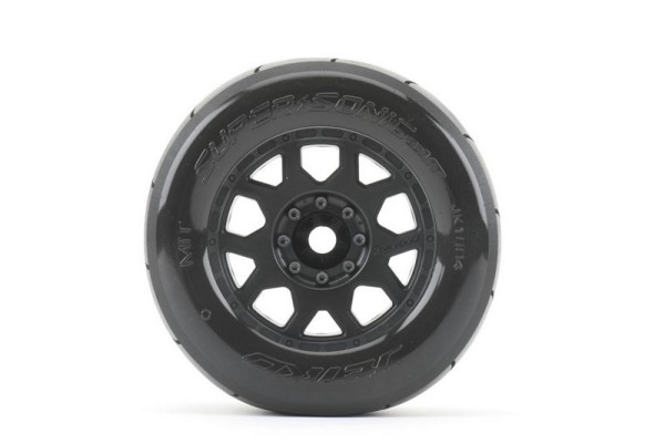 Jetko Extreme Tyre MT Slicks Super Sonic Belted 3.8" 17mm Black Rims (2)
