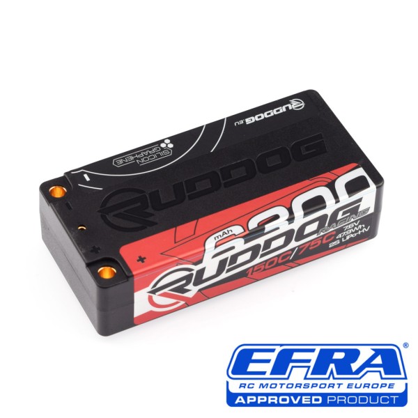 RUDDOG Racing Lipo Akku 6300mAh 150C/75C 7.6V Shorty 5mm