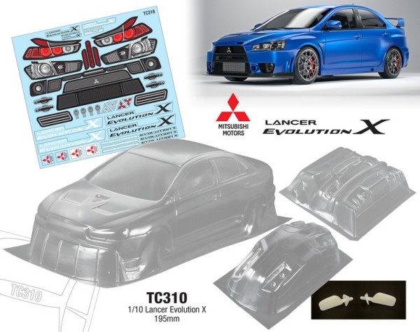 TeamC 1/10 LANCER EVOLUTION X - 195mm Karosserie