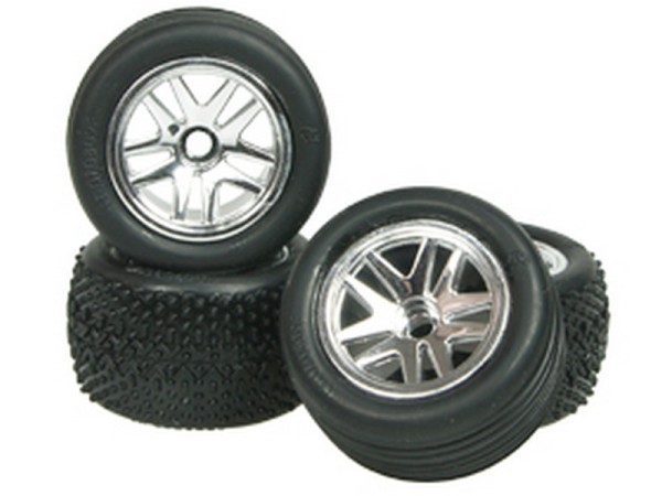 WH-10/SI 5 Spoke Tyre Set Micro-T (4)- Silver