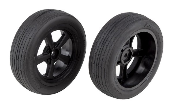 71073 Asso DR10 Front Wheels and Drag Tires mounte