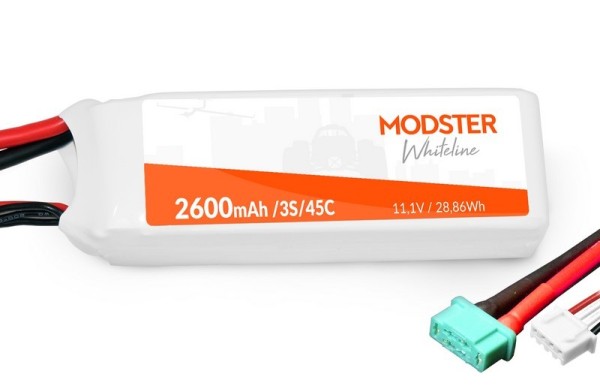 Modster LiPo Pack 3S 11,1V 2600 mAh 45C (MPX+XH) MODSTER WhiteLine