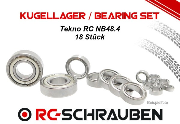 Kugellager Set (2RS) Tekno RC NB48.4 ZZ Metalldich