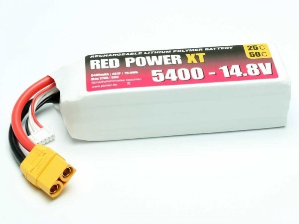15439 LiPo Akku RED POWER XT 5400 - 14.8V XT90