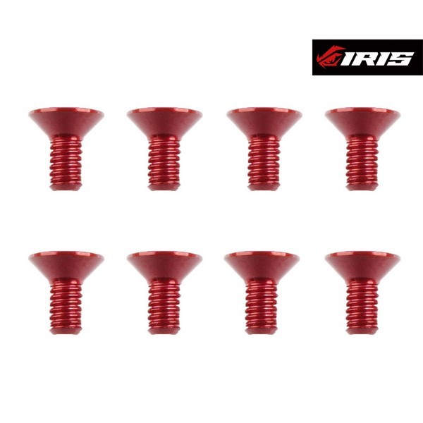 75023 Iris M3x6mm Aluminium Flat Head Screws Red