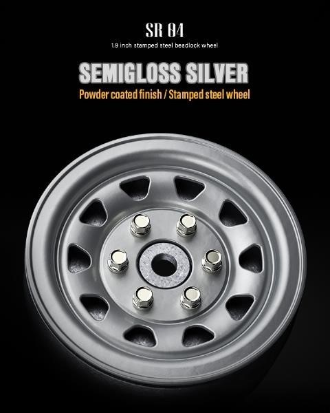 70496 Gmade 1.9 SR04 Beadlock Wheels (Silver) (2)