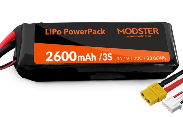 266102 / MD11137 MODSTER LiPo Pack 3S 11,1V 2600 mAh 30C (XT60) MODSTER PowerPack