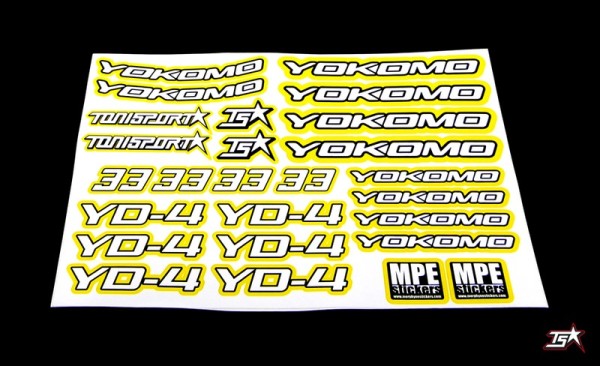 ToniSport Yokomo YD-4 Precut Sticker Sheet - Yello