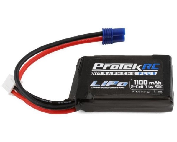 ProTek RC 2S 7.4V/1100mAh 50C Losi Mini T/B + JRX2 LiPo EC2 Stecker