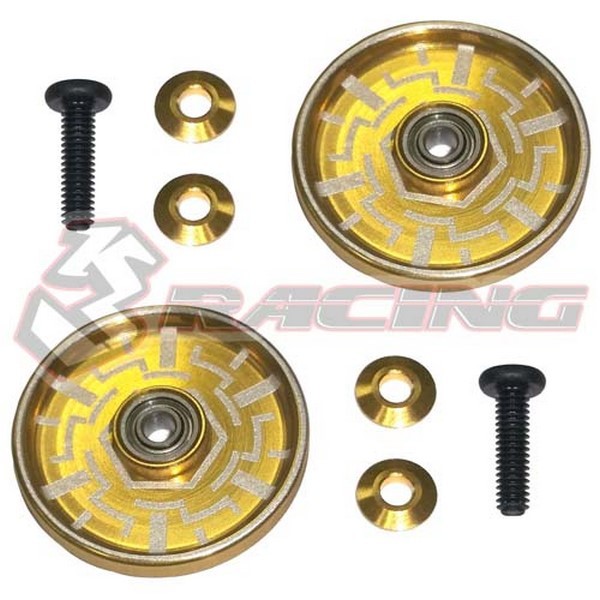 M4WD-32/GO 19mm ALU Ball Race Rollers Gold