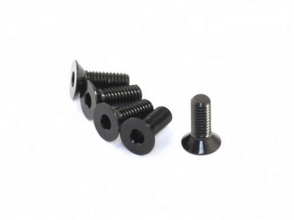 Radtec Alu Flat Head M3x10mm Screw, Black, 5 pcs