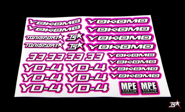 ToniSport Yokomo YD-4 Precut Sticker Sheet - Pink