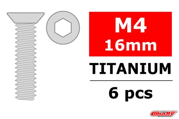 C-3022-40-16 Titanschrauben M4x16mm Senkkopf (6)