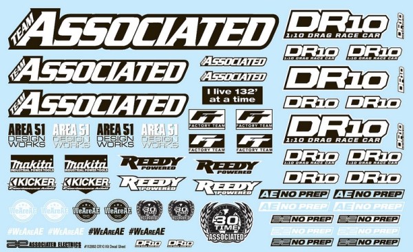 71089 Asso DR10 Decal Sheet