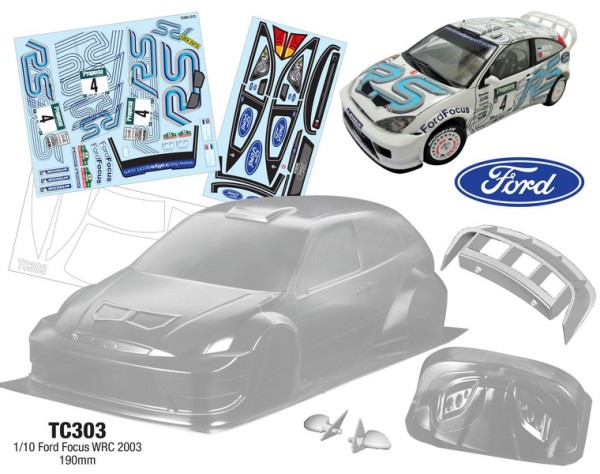 TeamC 1/10 FORD FOCUS WRC 2003 Karosserie 190mm