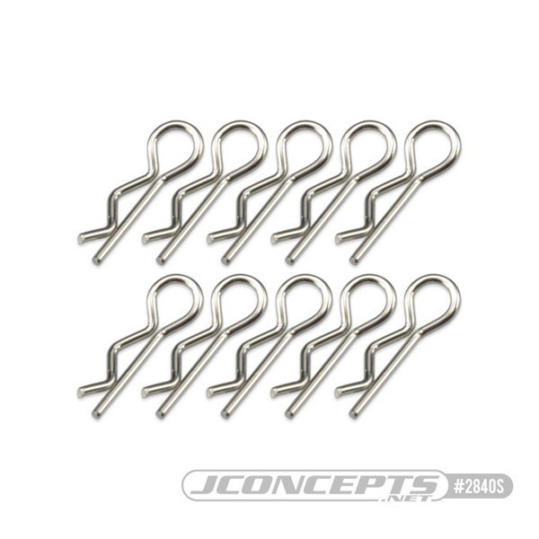 JConcepts compact / angled body clips, silver, 10p