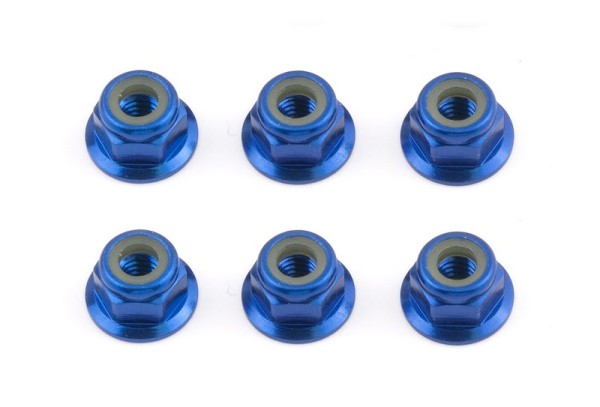 31551 Asso FT M4 Flange Locknut Blue Alu