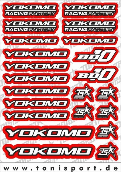 ToniSport Yokomo BD10 Decal Sheet - Red