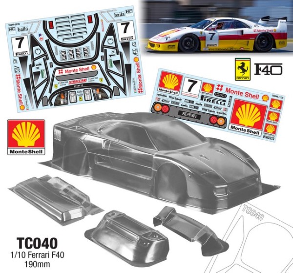 TeamC 1/10 FERRARI F40 Karosserie 190mm