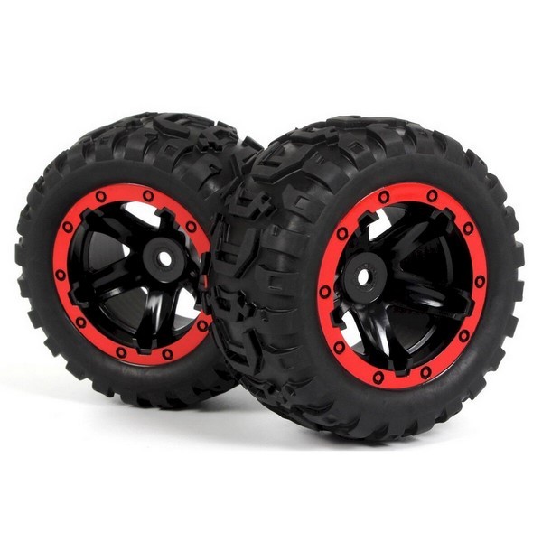540194 Blackzon Slyder MT Kompletträder Reifen 1/16 - Black/Red
