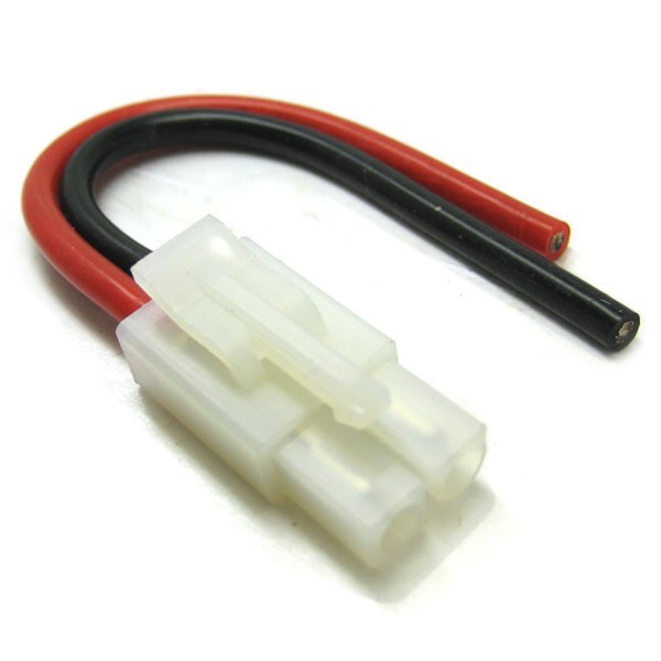 MALE TAMIYA CONNECTOR WITH 10CM 14AWG SILICONE WIR