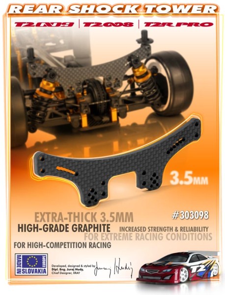 303098 XRAY T2'008 Stossdämpferbrücke h. 3,5MM