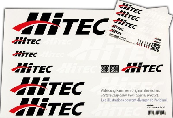 119991 HITEC RC Aufkleberset HiTEC-Logo schwarz/we