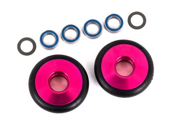 9461P Traxxas Wheelie-Bar-Räder 6061-T6 Alu pink