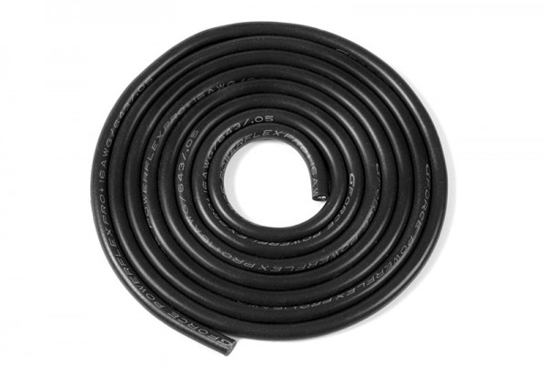 GF1341-051 Silikon Kabel Schwarz 16AWG 3mm (1m)