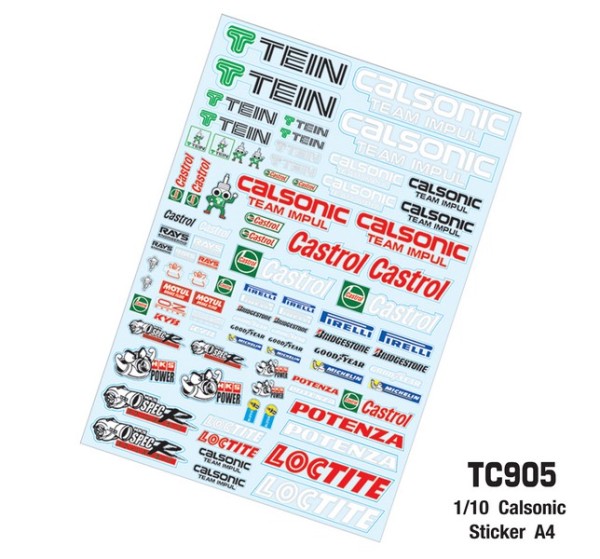 TeamC 1/10 Calsonic Sticker Fahrzeug Aufkleber Set 1/10 - 297x210mm (A4)