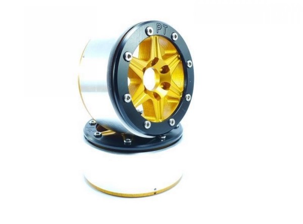 Absima Beadlock Wheels SIXSTAR gold/gold 1.9 (2)