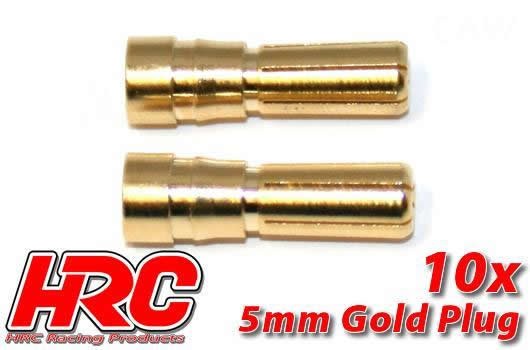 HRC9005M Stecker Gold 5.0mm männchen (10 Stk.)