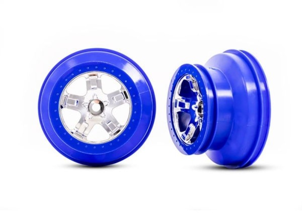 5870A Traxxas Felge SCT Chrom Beadlock-Style blau