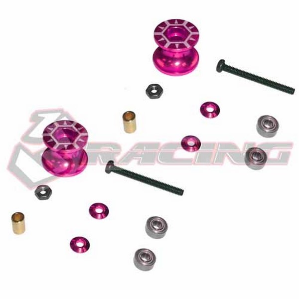 M4WD-34/PK Double ALU Rollers 12-13mm Pink